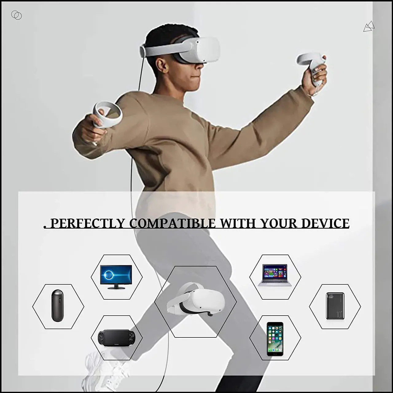 Alt view image 6 of 7 - 10Feet / 3M VR Link Cable Compatible for Oculus Quest 2, Fast Charging & PC Data Transfer USB C 3.2 Gen1 Cable for VR Headset and Gaming PC