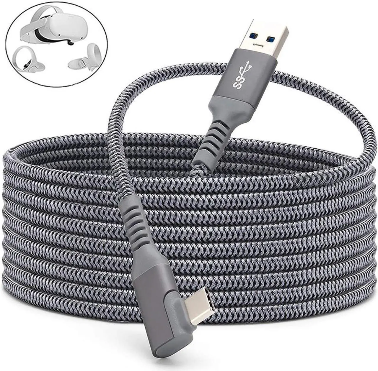 Main image of 10Feet / 3M VR Link Cable Compatible for Oculus Quest 2, Fast Charging & PC Data Transfer USB C 3.2 Gen1 Cable for VR Headset and Gaming PC