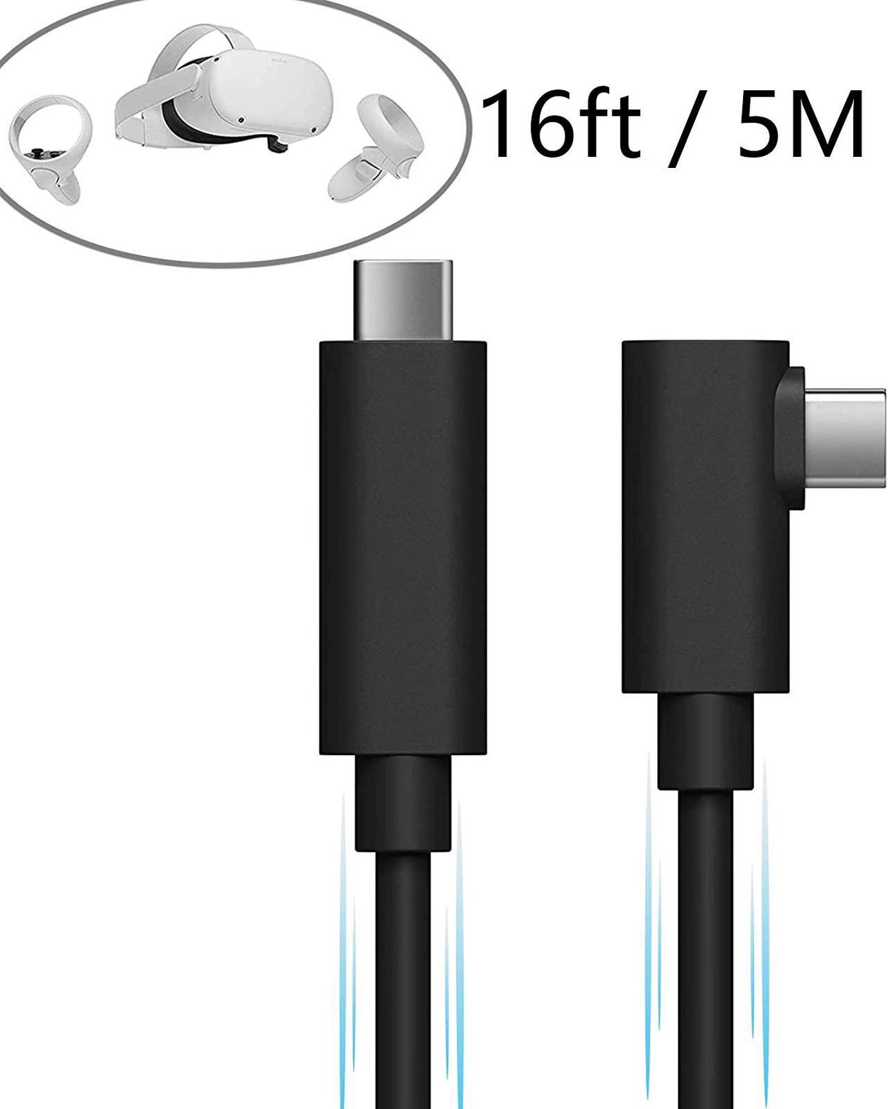 USB C to USB C VR Link Cable 16ft(5m) for Oculus Quest 2 / Quest 1 USB C to C with E-Mark Chip USB 3.2 Gen 1 5Gbps ,High Speed Data Transfer & Fast Charging Compatible with Oculus Quest 2 VR Headset