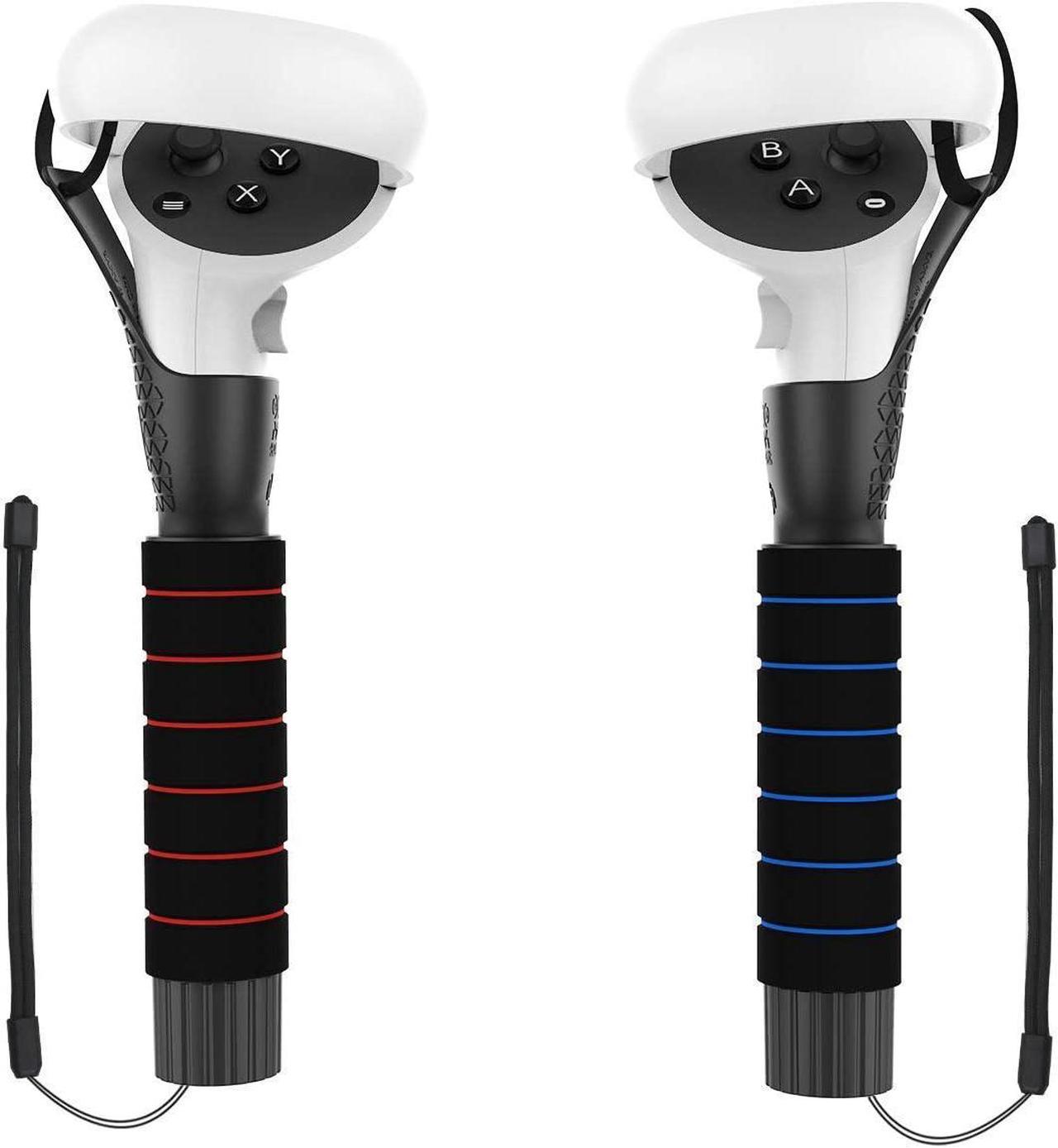 Dual Handles Extension Grips for Oculus Quest, Quest 2 or Rift S Controllers Playing Beat Saber Games