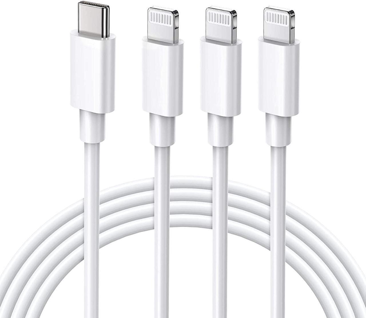 iPhone 12 Fast Charger Cable - 3Pack 6.6FT / 2M USB C to Lightning Cable MFi Certified - Type C to Lightning Cable iPhone Quick Charging Cable for iPhone 12 11 XS XR X 8 Plus SE 2020 iPad - White