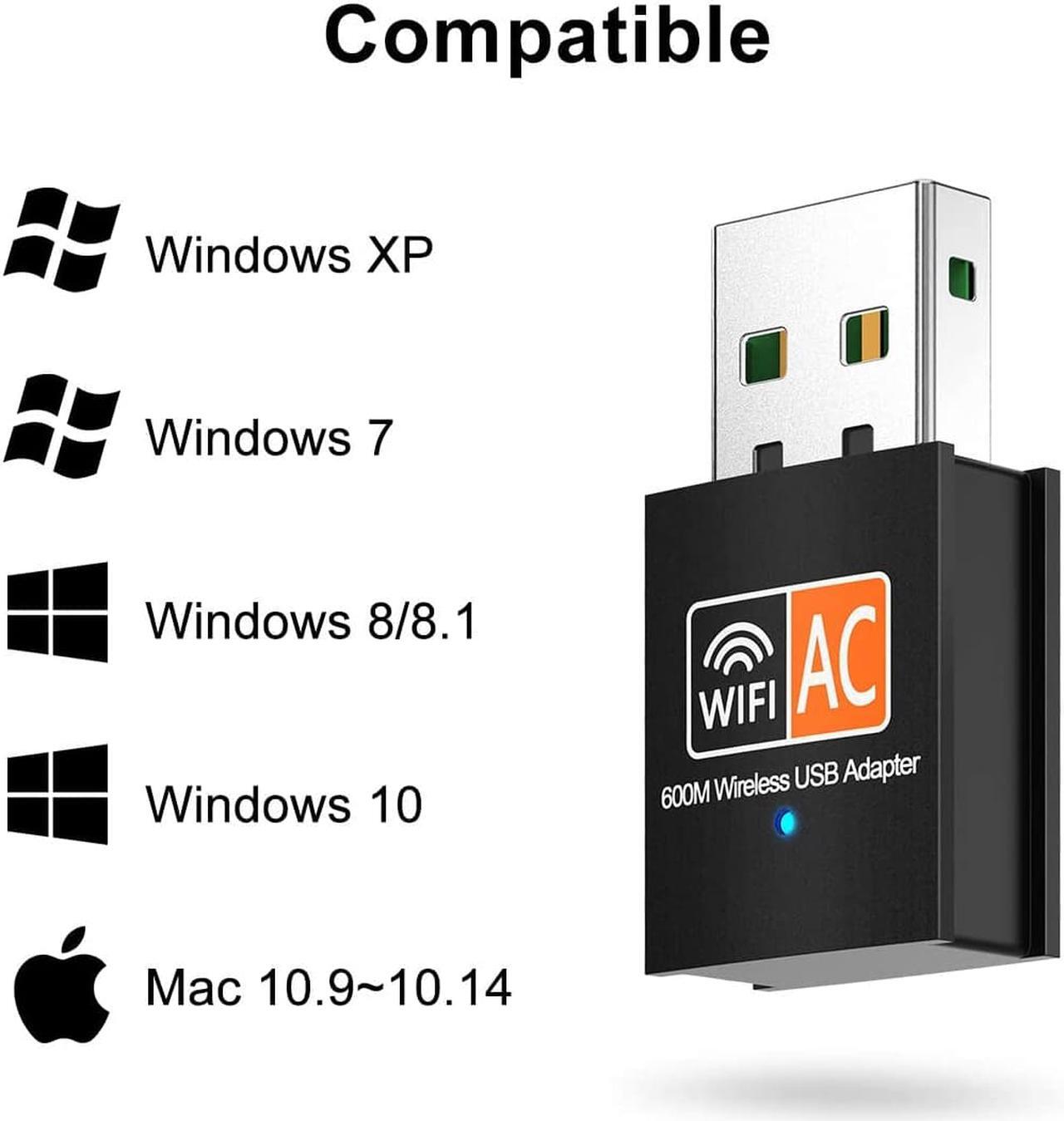 Alt view image 4 of 7 - USB WiFi Adapter, AC600 Mbps Dual Band 2.4/5Ghz Wireless USB Mini WiFi Network Adapter 802.11 600M Mini Wireless Adapter for Laptop/Desktop/PC, Support Desktop Laptop MAC Book Windows Notebook