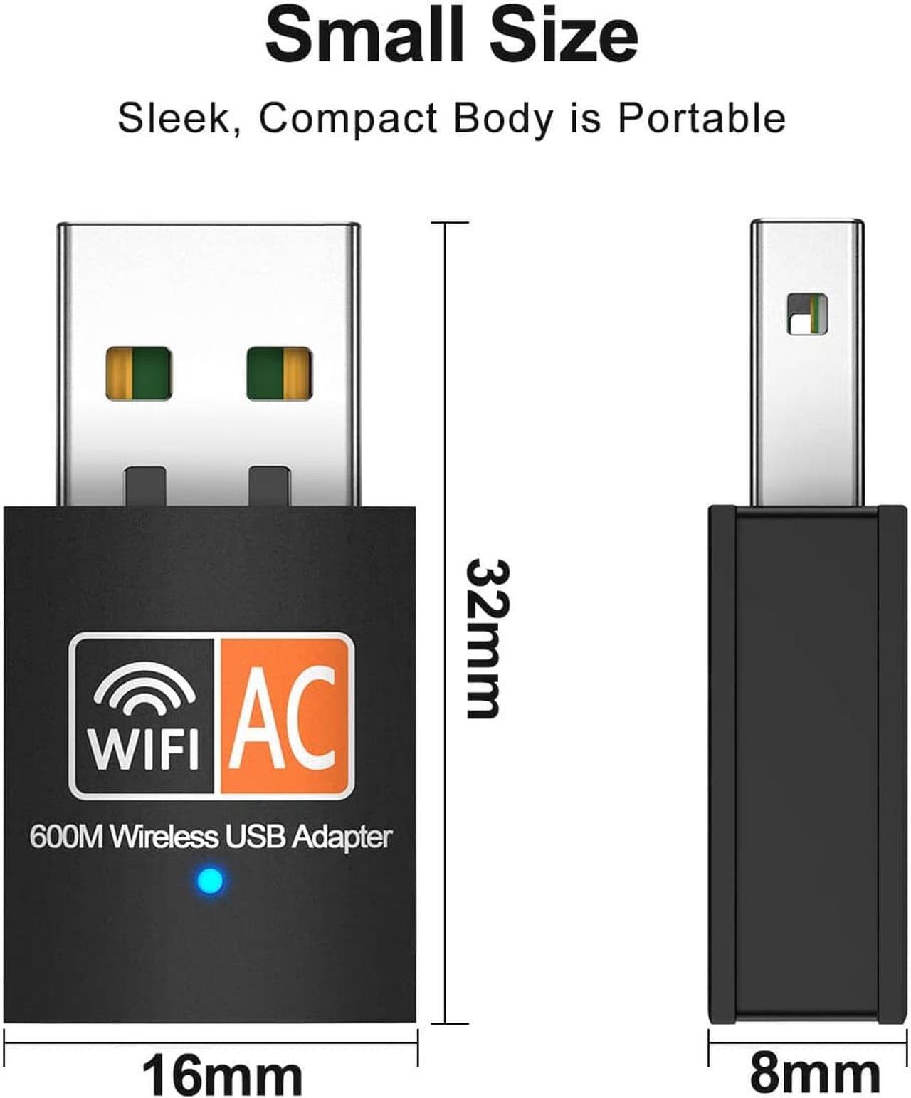 Alt view image 7 of 7 - USB WiFi Adapter, AC600 Mbps Dual Band 2.4/5Ghz Wireless USB Mini WiFi Network Adapter 802.11 600M Mini Wireless Adapter for Laptop/Desktop/PC, Support Desktop Laptop MAC Book Windows Notebook