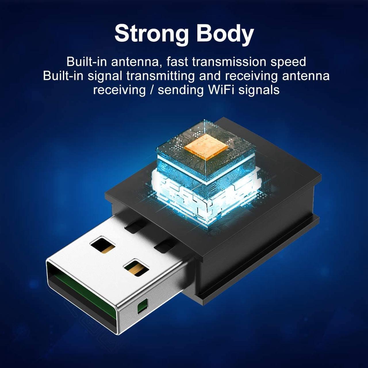Alt view image 2 of 7 - USB WiFi Adapter, AC600 Mbps Dual Band 2.4/5Ghz Wireless USB Mini WiFi Network Adapter 802.11 600M Mini Wireless Adapter for Laptop/Desktop/PC, Support Desktop Laptop MAC Book Windows Notebook