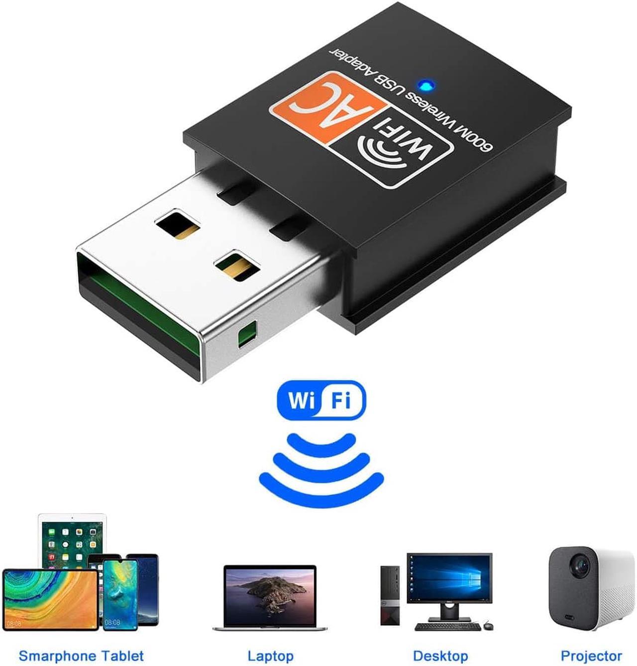 Alt view image 5 of 7 - USB WiFi Adapter, AC600 Mbps Dual Band 2.4/5Ghz Wireless USB Mini WiFi Network Adapter 802.11 600M Mini Wireless Adapter for Laptop/Desktop/PC, Support Desktop Laptop MAC Book Windows Notebook