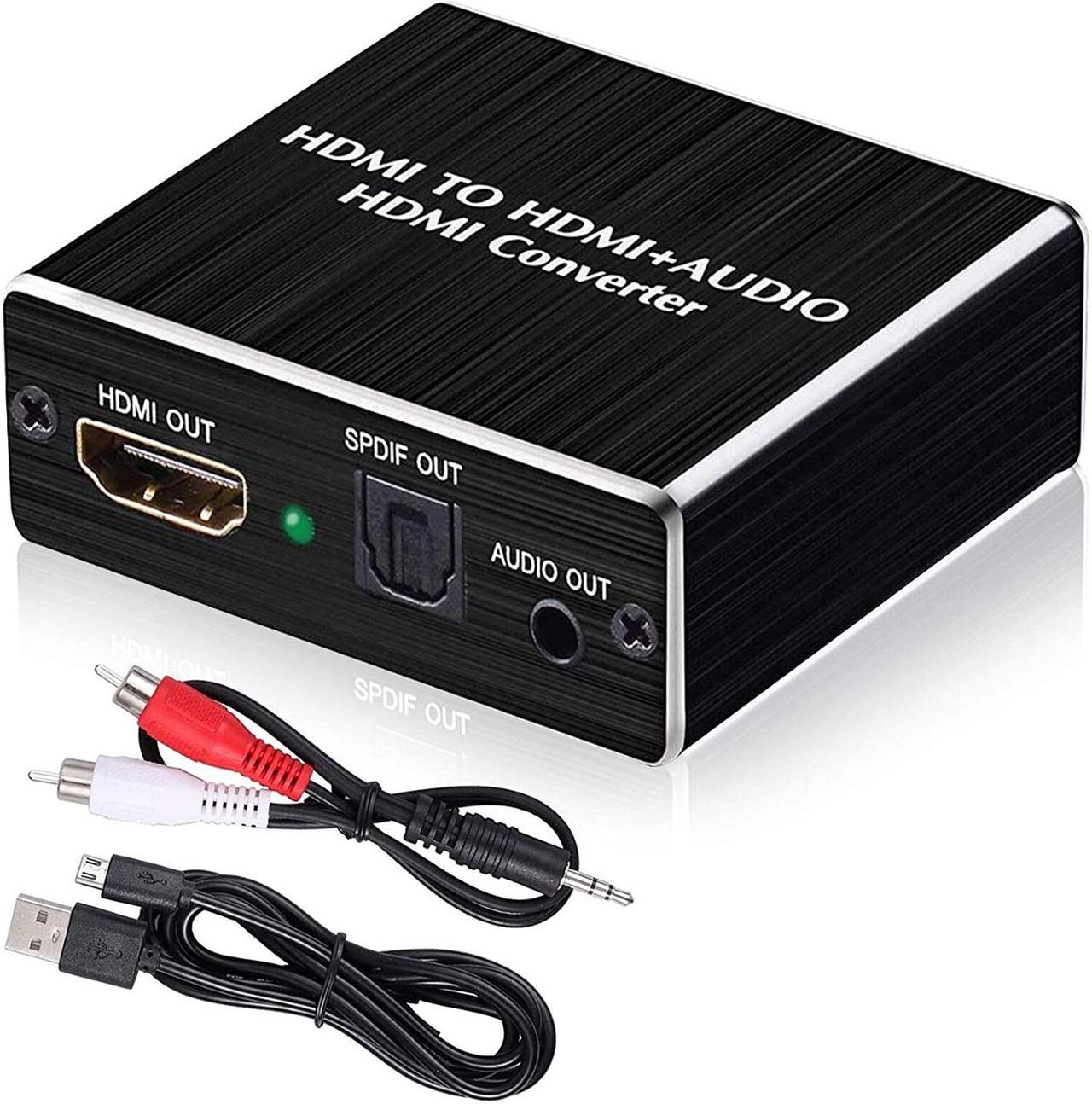 Mini HDMI to Optical Audio Extractor, 4K @30Hz HDMI to HDMI SPDIF Splitter HDMI Toslink Converter with 3.5mm Stereo Sound out Support TV PS4 Slim Xbox Chromecast and Blu-ray DVD Player