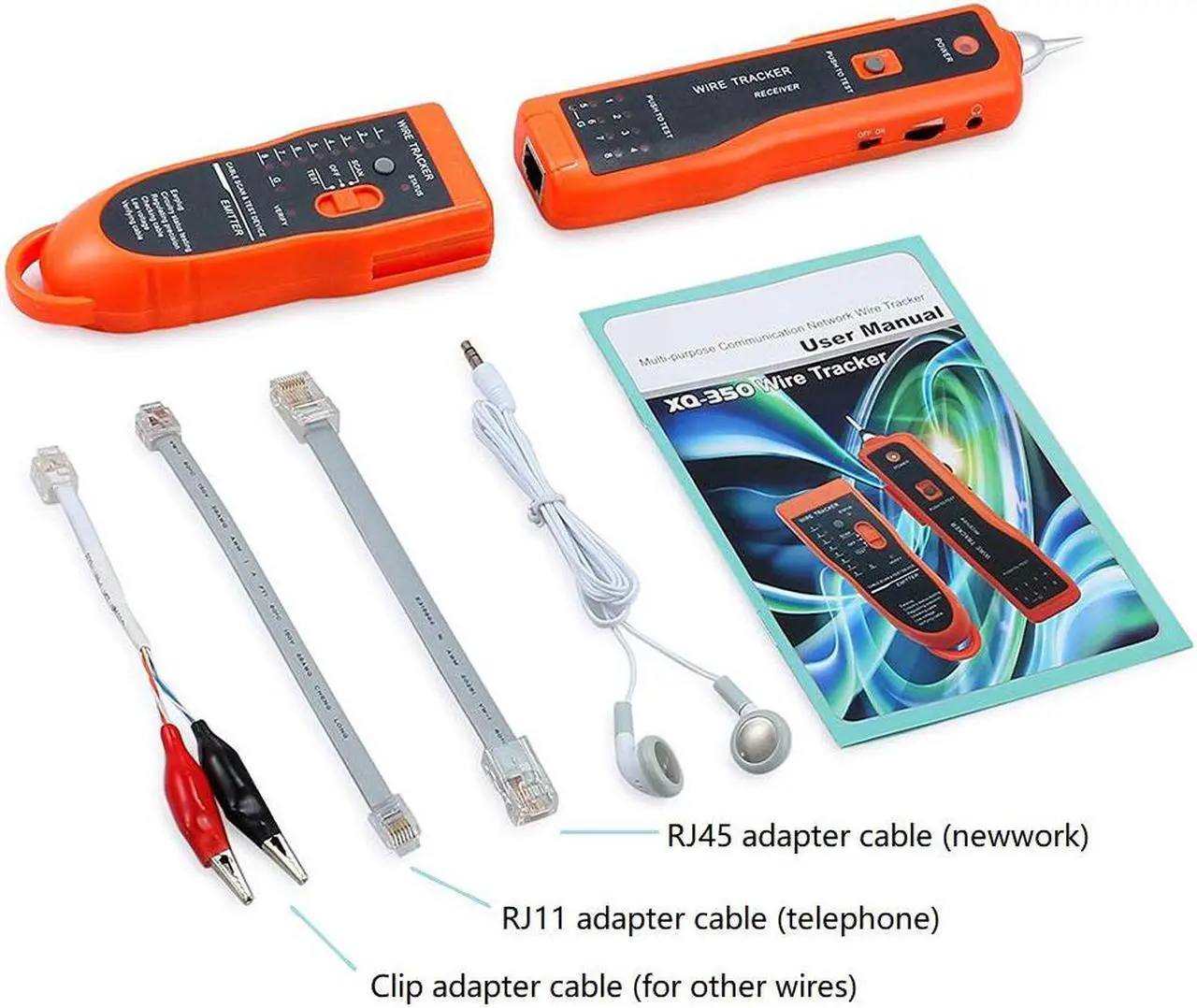 Alt view image 7 of 7 - Wire Tester RJ45 RJ11 Cable Tracker Line Finder Multifunction Wire Tracker Ethernet LAN Network Cat5 Cat6 with Earphone for Cable Collation, Network Maintenance Collation, Telephone Line Test