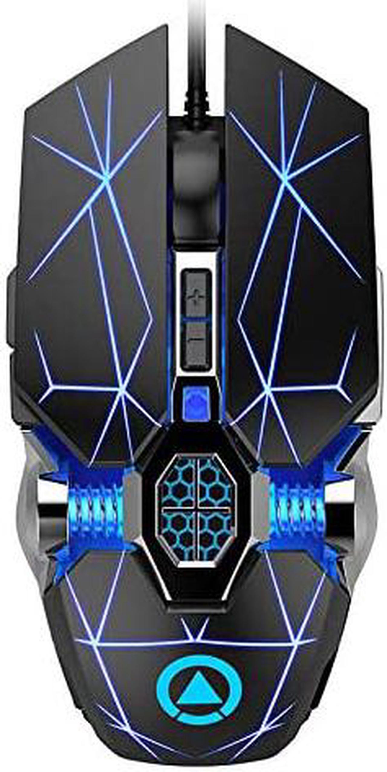 Silent Gaming Mouse USB Wired [3200 DPI] [Breathing Light] Ergonomic Game USB Computer Mice RGB Gamer Desktop Laptop PC Gaming Mouse, 7 Buttons for Windows 7/8/10/XP Vista Linux (Black)