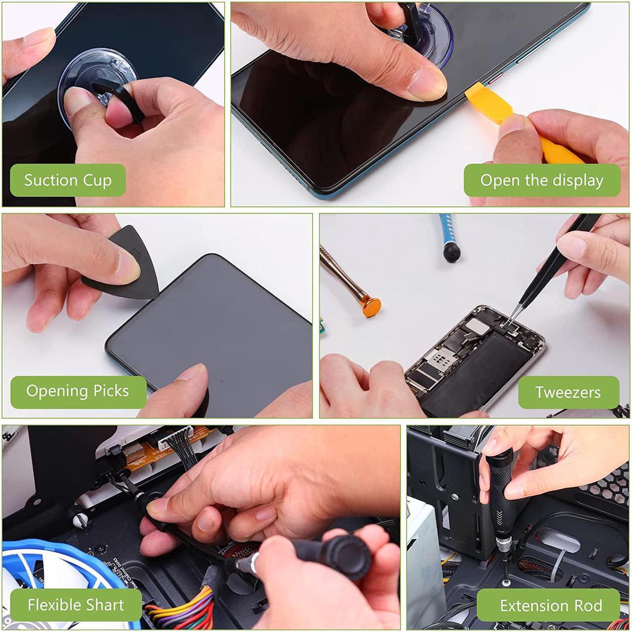 Alt view image 7 of 7 - PC Repair Tools Screwdriver Set, 145 in 1 Precision Screwdriver Set with 132 Screwdriver Bits, Magnetic Repair Tool Kit with Portable Case for Smartphones, MacBooks, Laptops, Watches