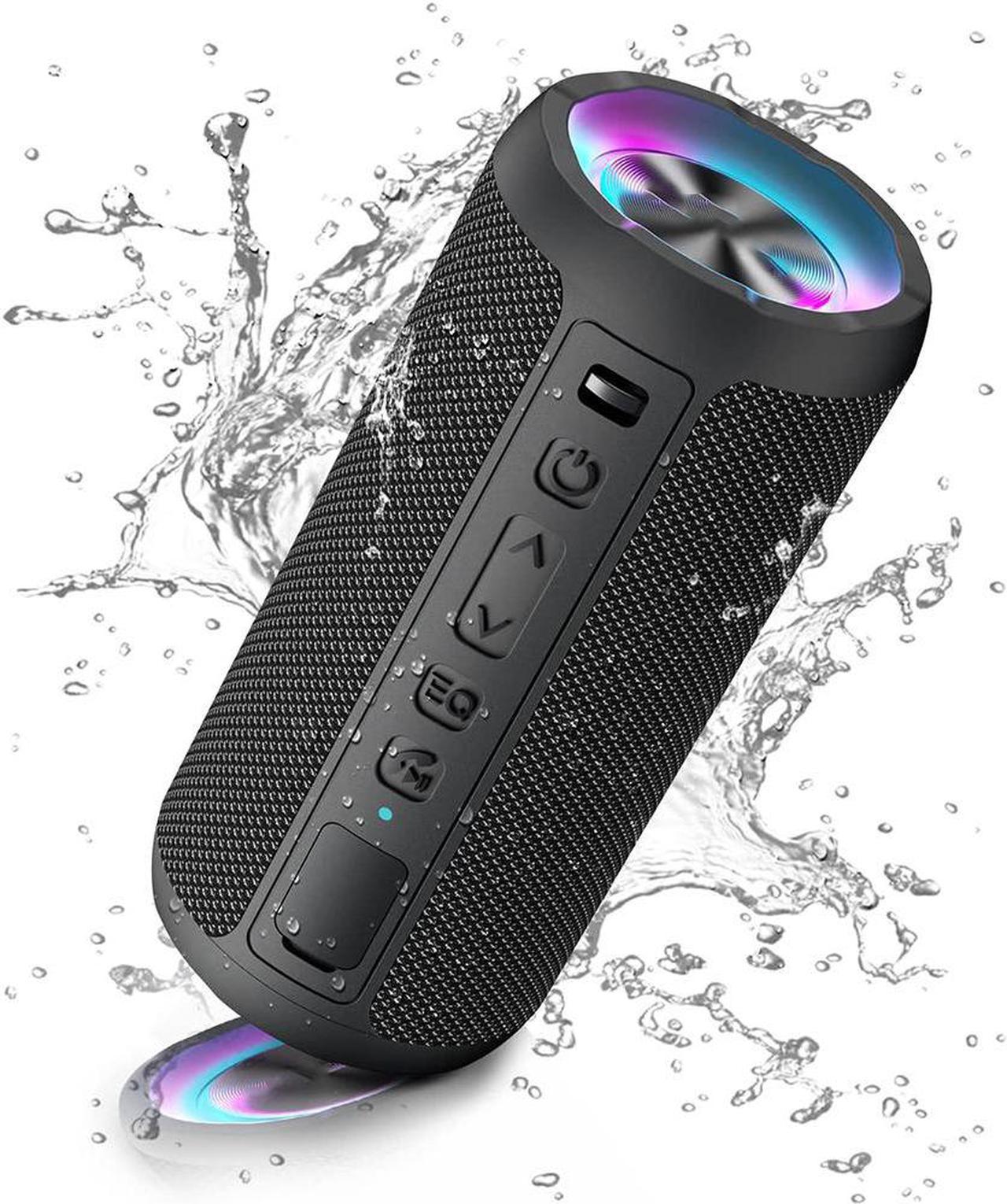 Outdoor Bluetooth Speaker, Portable Wireless Bluetooth Speakers With Led Light, Louder Volume & Enhanced Bass, IPX7 Waterproof, 30H Playtime, Durable Loud Outdoor Speaker for Travel, Sport