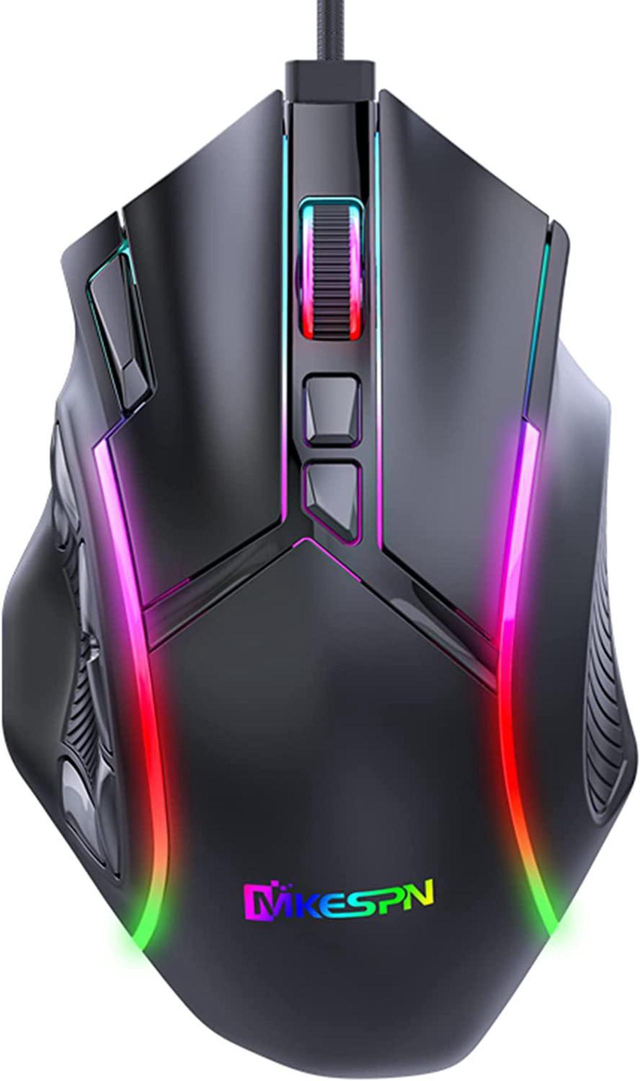 USB Wired Gaming Mouse, 6 Adjustable DPI [12800 DPI] Computer Mouse, Optical Sensor 13 RGB Mouse, Gaming Mouse Wired with 12 Programmable Buttons, Ergonomic PC Gaming Wired Mouse for Laptop Desktop PC