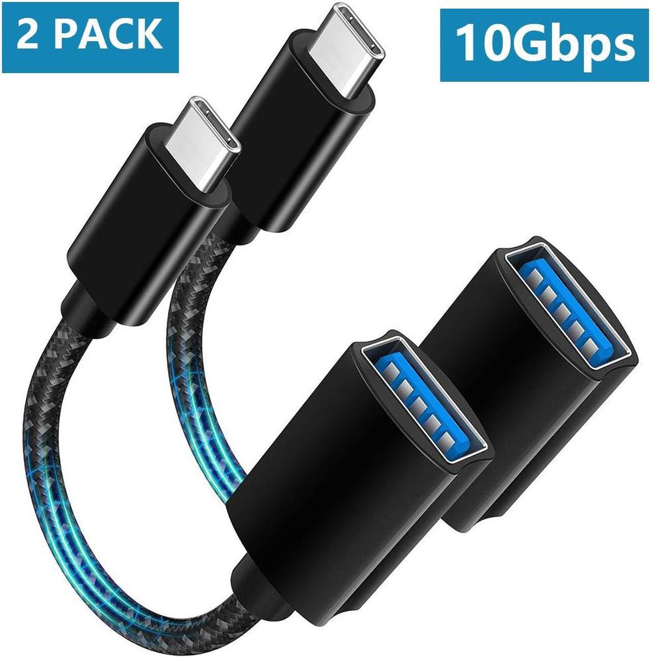 USB C to USB 3.2 10Gbps Adapter [2 Pack], USB Type-C to USB Adapter OTG Cable, Thunderbolt 3/4 to USB 3.0 Adapter Compatible with Galaxy S23/S22/S21,i-Pad Pro 2022,Mac-B-o-ok Pro/Air 2020 etc..