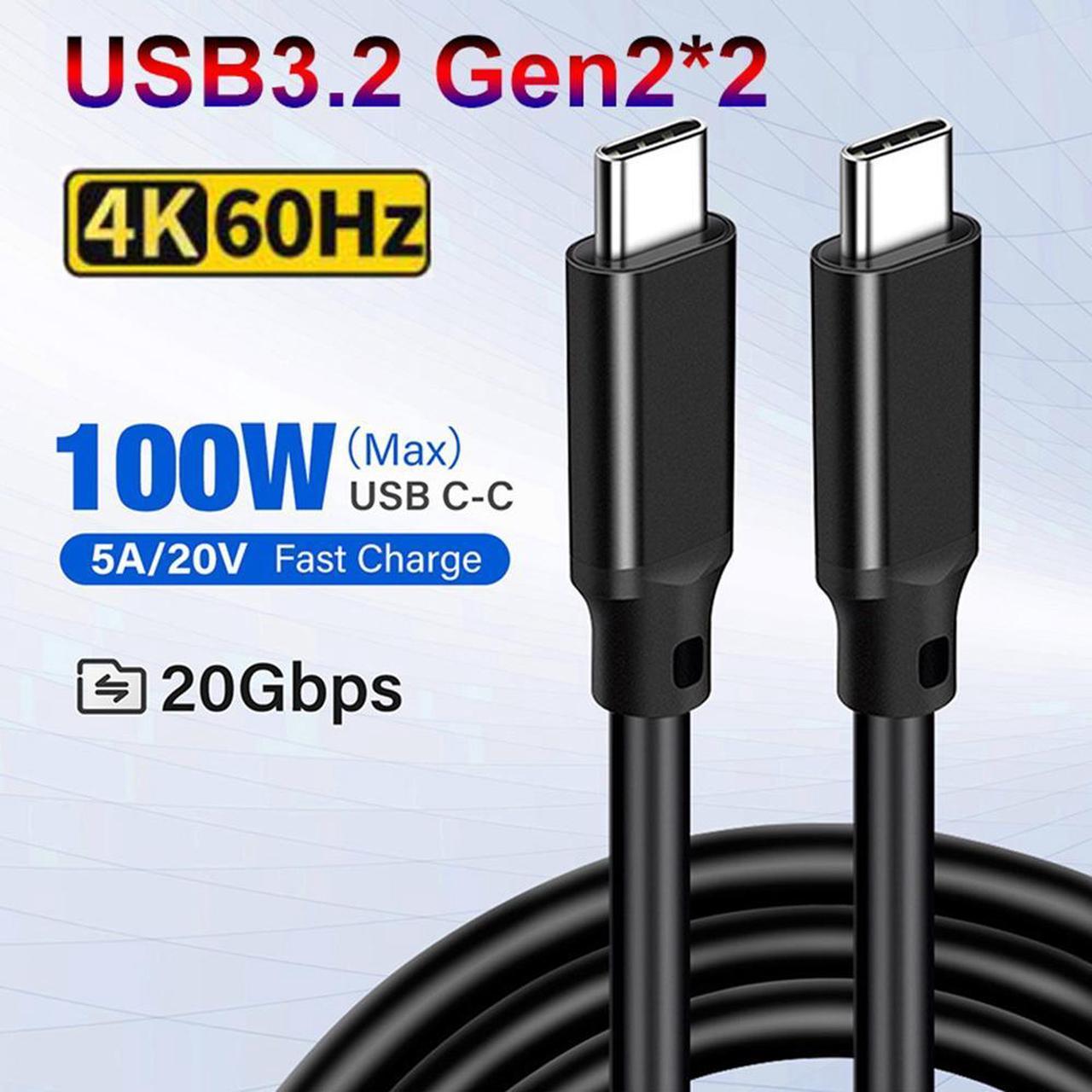 USB C to USB C Cable 10ft/3M, Type C PD Fast Charging Data Sync Transfer Cable, [20Gbps] USB3.2 Gen 2x2 100W Charger Cable with E-Marker Support 4K@60Hz for USB-C Monitor, External SSD, Thunderbolt 3