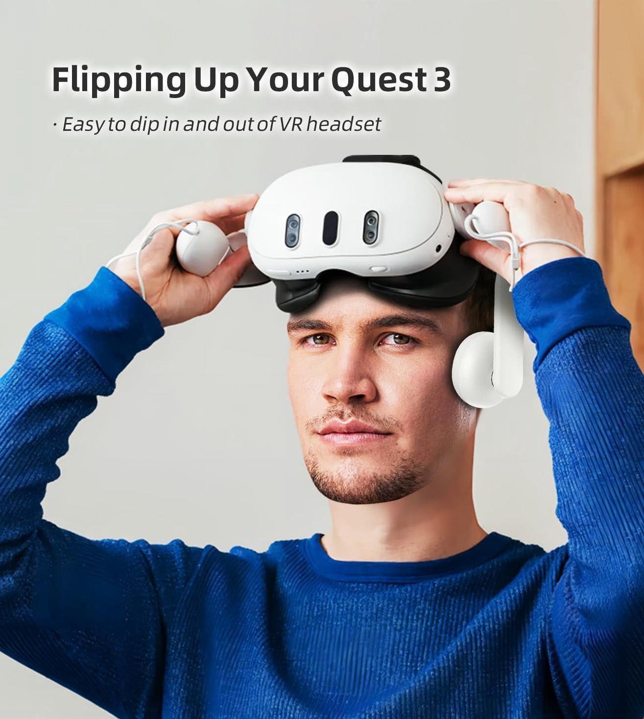 Alt view image 7 of 7 - Headphones Head Strap Compatible with Meta Quest 3 Accessories, Comfort On-Ear Audio Elite Strap Replacement for Enhanced Sound Effects and Increased Immersion in VR | Head Strap Included