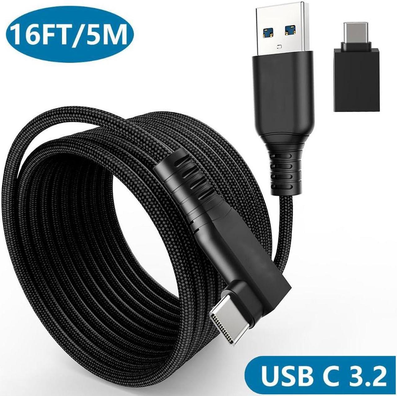 16FT/5M USB A to USB C VR Link Cable for Quest 2/Pro/Pico4/Rift and PC/Steam VR Long Cable Accessories High Speed Data Transfer USB 3.0 to USB C Cable for Gaming PC