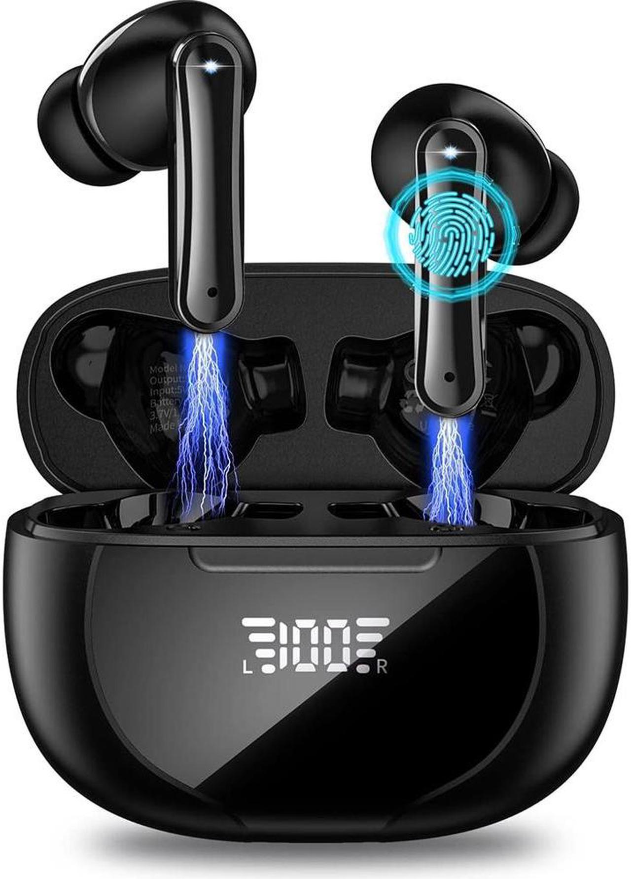 True Wireless Earbuds, Bluetooth 5.3 Headphones in Ear with 4 ENC Noise Cancelling Mic, Wireless Earphones with Deep Bass HiFi Stereo 32H Bluetooth Earbuds LED Display IP7 Waterproof Sport