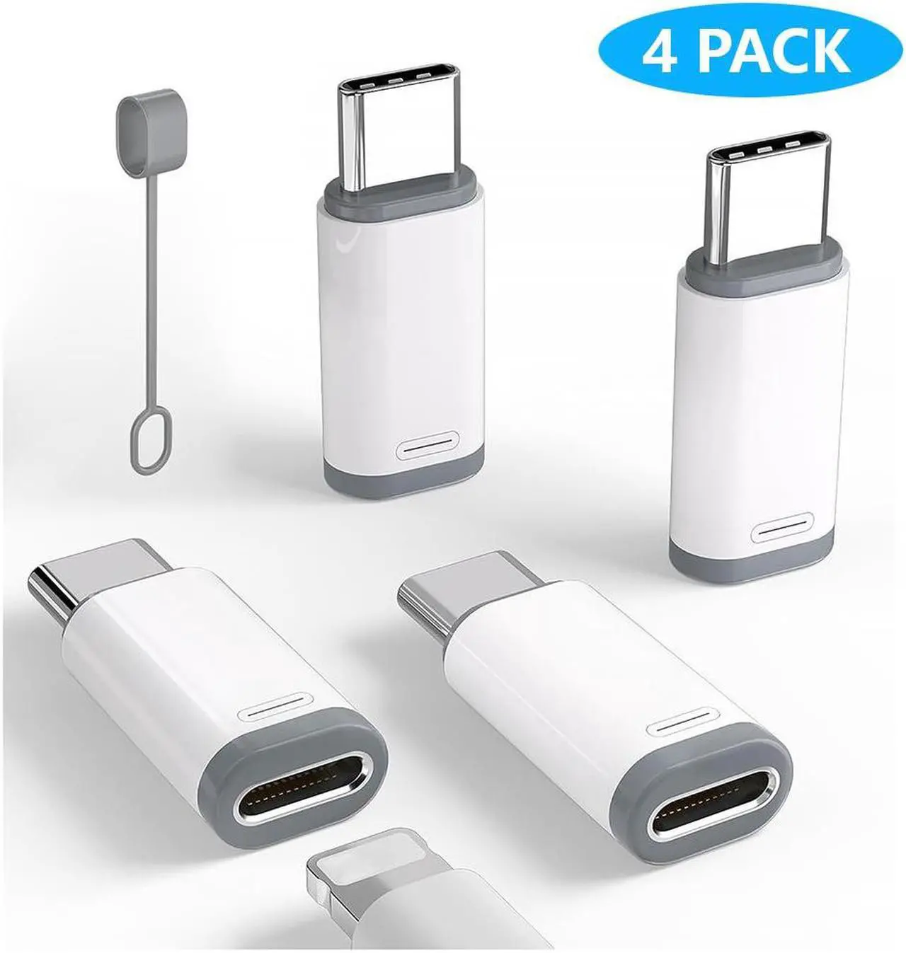 Main image of Hitoor 4 Pack Light-ning to USB C Adapter for iPhone 15/16/16 Pro Max/Plus, S24,Support Charging & Data Transfer, Type C Charger Connector Cable,Lightning Female to USB C Male Adapter,Not for Audio