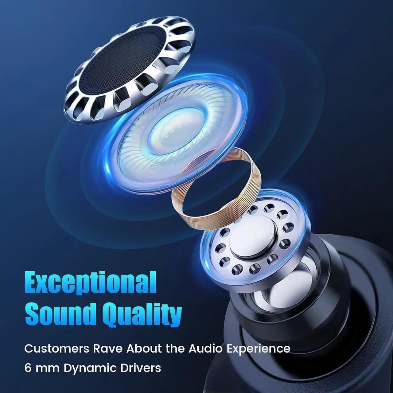 Alt view image 4 of 6 - Hitoor Sleep Headphones, Sleep Earbuds for Side Sleepers, Wireless Earbuds Comfortable Noise Blocking, LED Power Display, Music Sleep Dual Mode, Invisible Earbuds for Sleeping, Working, Hiking (Black)