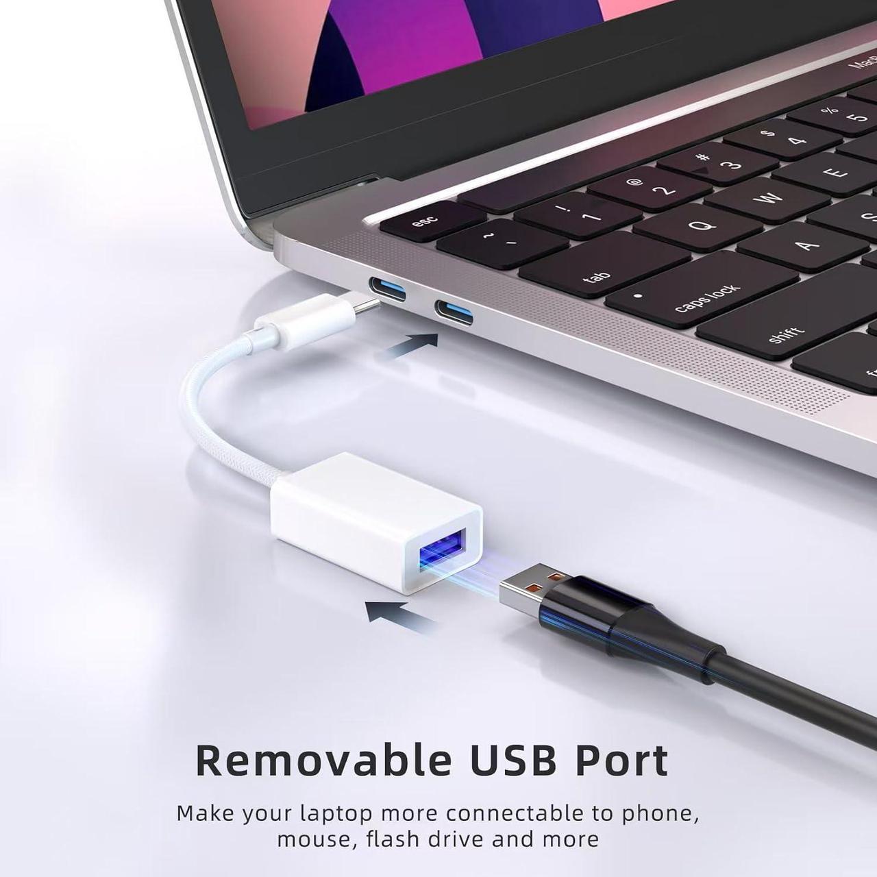 Alt view image 3 of 7 - Hitoor USB C to USB 3.0 Adapter [2 Pack], USB C Male to USB Female OTG Cable Thunderbolt3 to USB Adapter Compatible with Mac-Book Pro/Air, i-Phone 16 Pro Max/16 Plus/16/15, Galaxy S24/S23/S22/S21