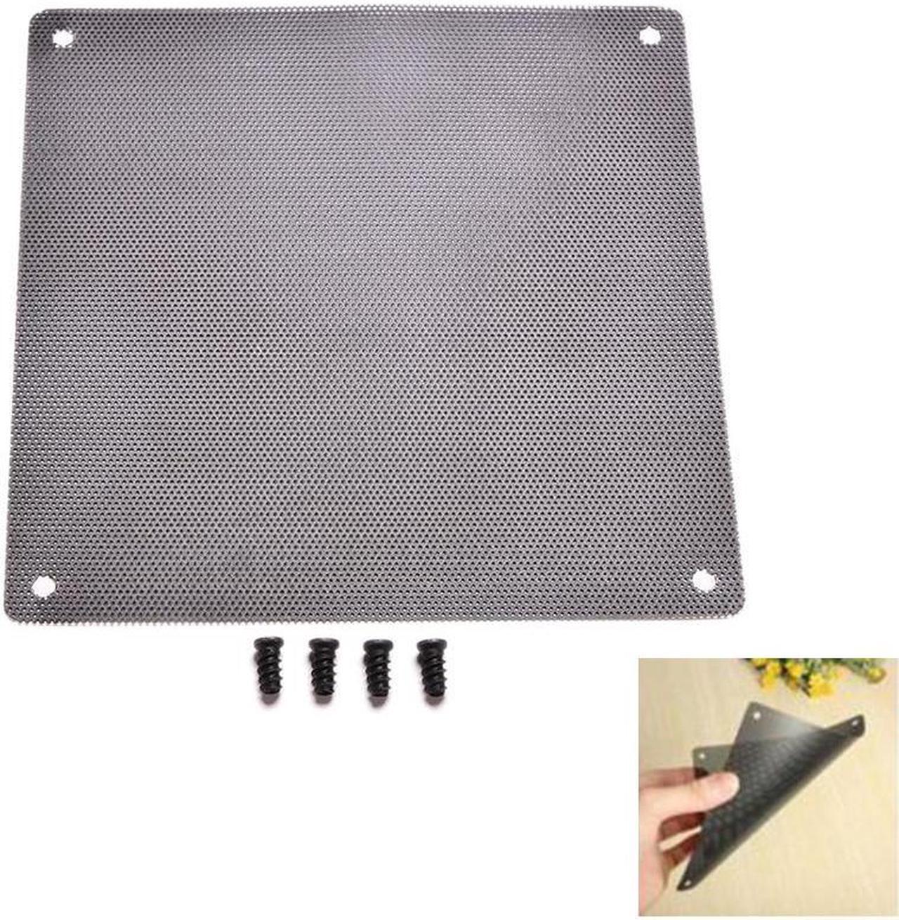 14cm x 14cm Cuttable Computer Cooling Fan Filter 140mm PC Fan Case Dust Filter Strainer Dustproof Mesh with 4pcs Screw