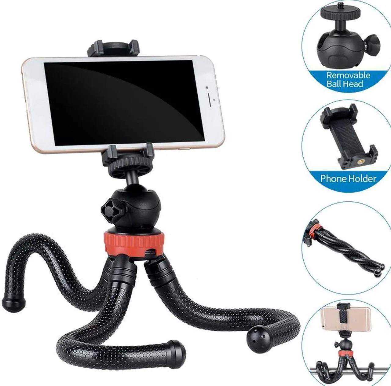 Alt view image 5 of 7 - 305 Flexible Octopus Mobile Phone Camera DSLR Tripod for Travel Photography,1/4 universal screw Selfie Stick Stand