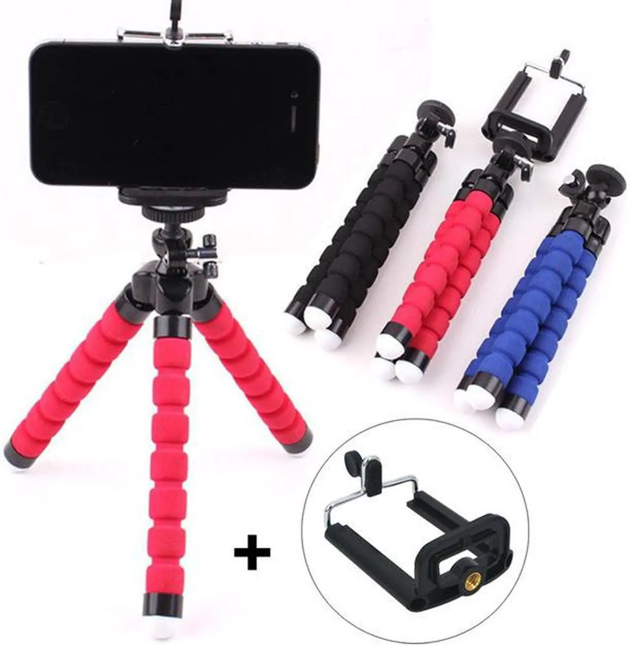 Alt view image 4 of 6 - Flexible Tripod for iPhone, Android, GoPro, Compatible with All Cell Phones and Action Cameras with Universal Clip