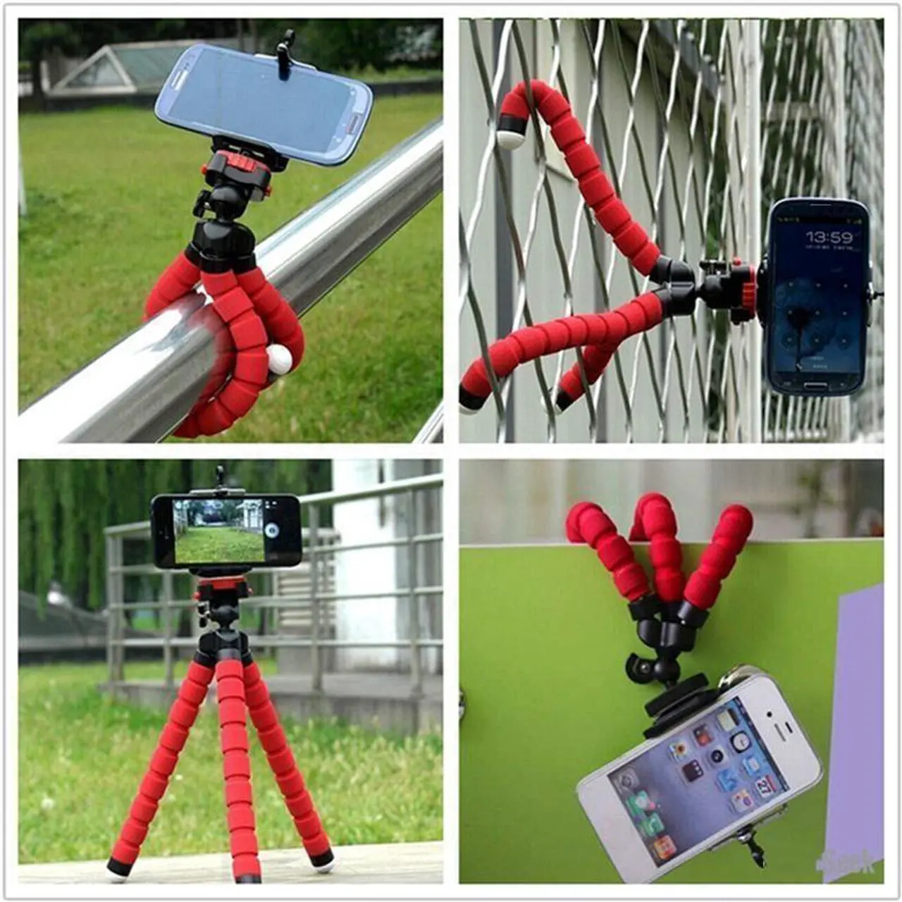 Alt view image 5 of 6 - Flexible Tripod for iPhone, Android, GoPro, Compatible with All Cell Phones and Action Cameras with Universal Clip