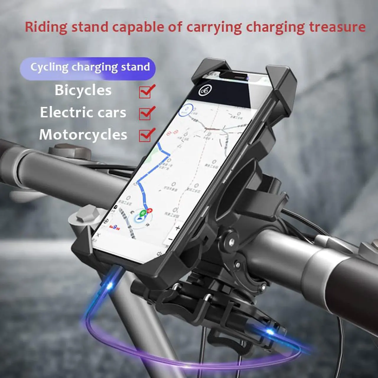 Alt view image 7 of 7 - Bike Phone Mount 360° Rotatable Motorcycle & Mountain Bike Phone Holder with Adjustable Handlebar Mount, Silicone Universal Motorcycle Phone Mount Fit for iPhone,Android