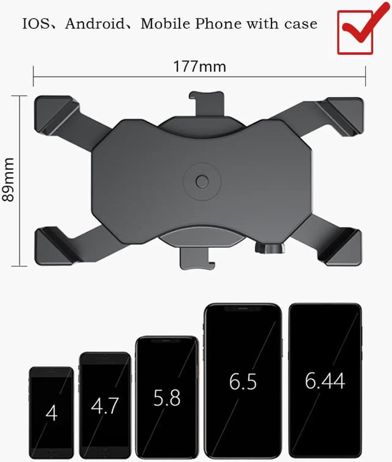 Alt view image 6 of 7 - Bike Phone Mount 360° Rotatable Motorcycle & Mountain Bike Phone Holder with Adjustable Handlebar Mount, Silicone Universal Motorcycle Phone Mount Fit for iPhone,Android