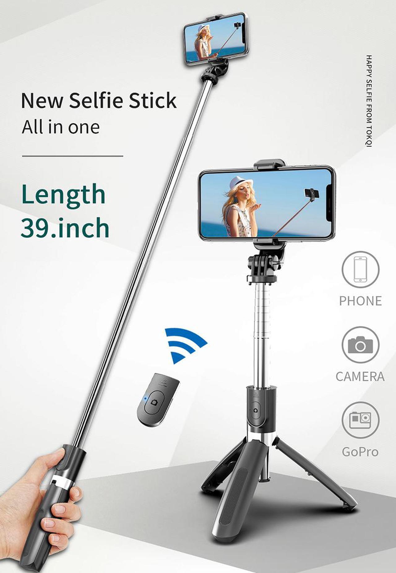 Alt view image 4 of 7 - Bluetooth wireless  Selfie Stick Remote Control Tripod Handphone Live Photo Holder Tripod Camera foldable Handheld Shutter Remote Extendable Selfie Stick