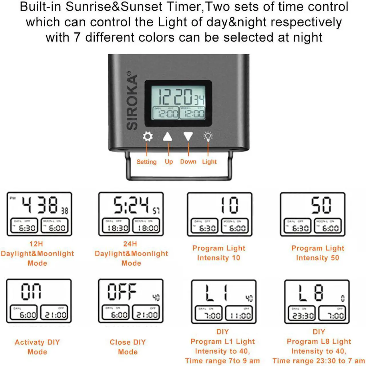 Alt view image 6 of 7 - Aquarium Fish Tank RGB LED Light  Multi Clour Change sunrise and sunset  time setting