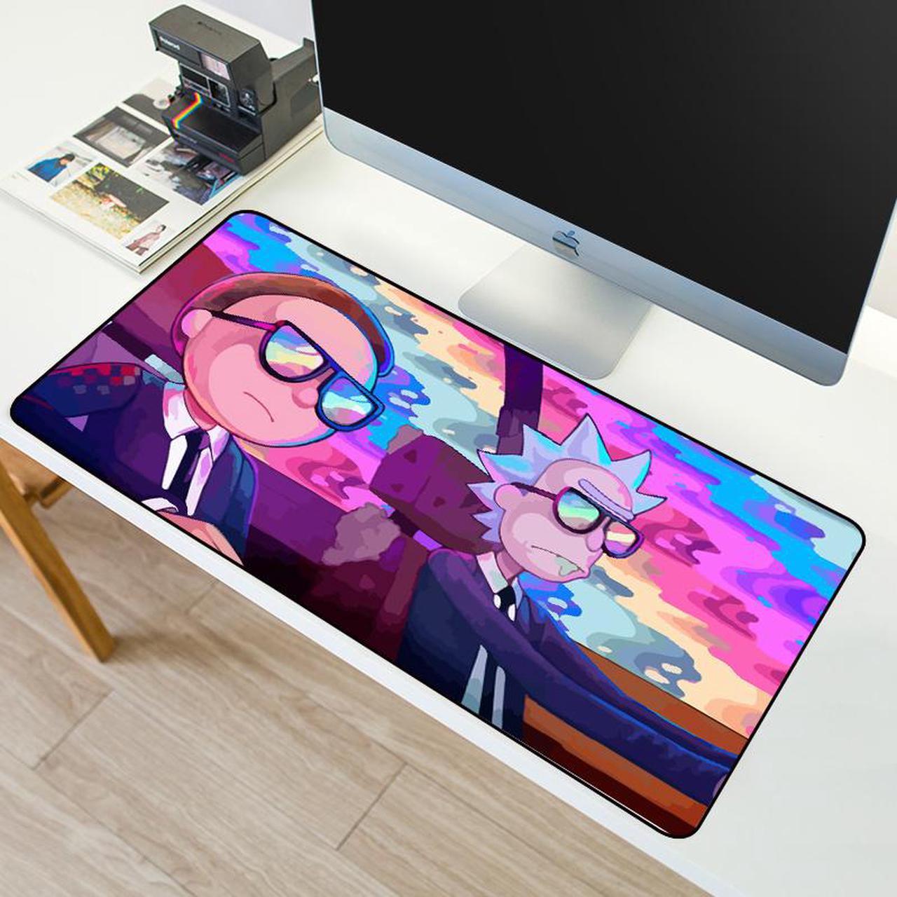 Alt view image 3 of 9 - HISIPETECH 800x300MM Large Mouse Pad Anti-slip Natural Rubber Gaming Mousepad Rick And Morty with Locking Edge Gamer Keyboard Mat XL For PC Computer Laptop Desktop - OEM