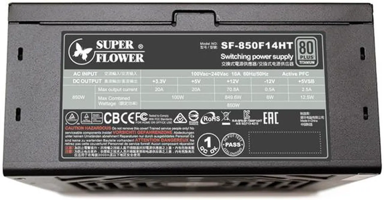 Alt view image 5 of 7 - Super Flower Leadex Titanium 850W 80+ Titanium, 10 Years Warranty, ECO Fanless Mode & Silent Mode, Full Modular Power Supply, Dual Ball Bearing Fan, SF-850F14HT