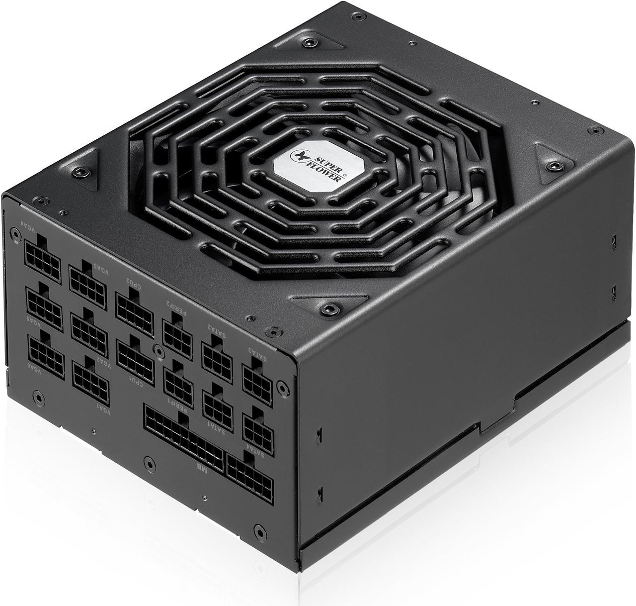 Super Flower Leadex Platinum SE 1000W 80+ Platinum, 10 Years Warranty, ECO Fanless & Silent Mode, Full Flat Ribbon Modular Power Supply, Dual Ball Bearing Fan, SF-1000F14MP V2