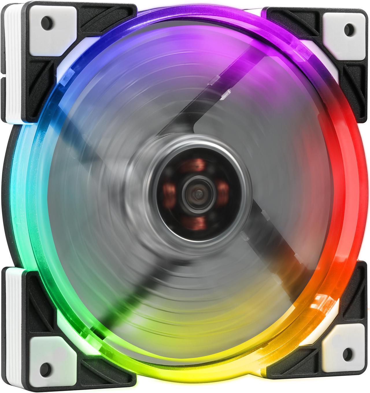 Main image of Super Flower, LEADEX ARGB FAN_12CM,  Computer Case Fan, Addressable ARGB Fan, Cylindrical ARGB LED Light, Anti-Vibration Mounting Pads, SF-AF121-BK.