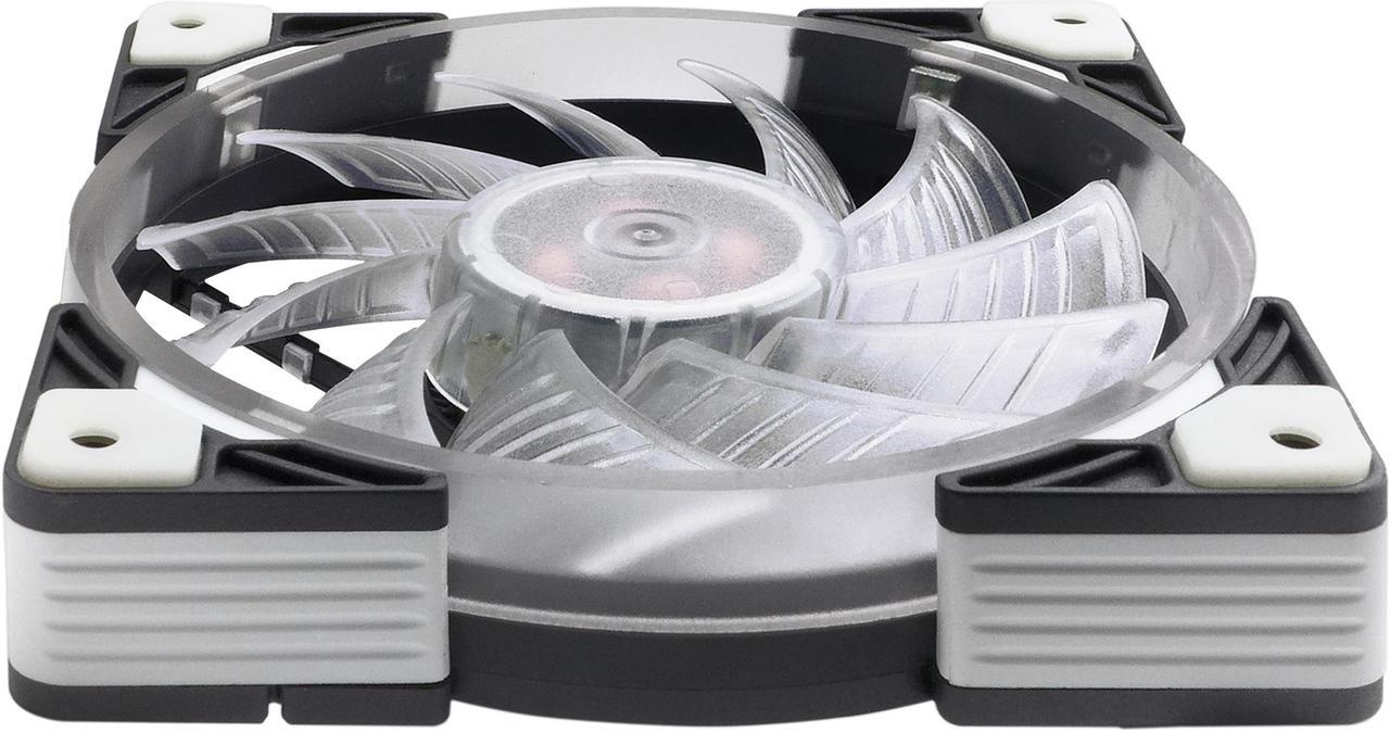 Alt view image 6 of 7 - Super Flower, LEADEX ARGB FAN_12CM,  Computer Case Fan, Addressable ARGB Fan, Cylindrical ARGB LED Light, Anti-Vibration Mounting Pads, SF-AF121-BK.