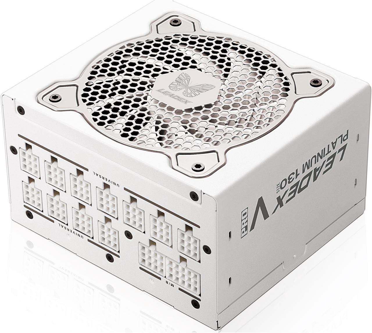 Super Flower Leadex V Platinum PRO White 1000W ATX 80 PLUS PLATINUM Certified Power Supply, Smallest 130mm 1000W ATX PSU, 10 Years Warranty, Patent Super Connectors, Full Modular, SF-1000F14TP(WH)