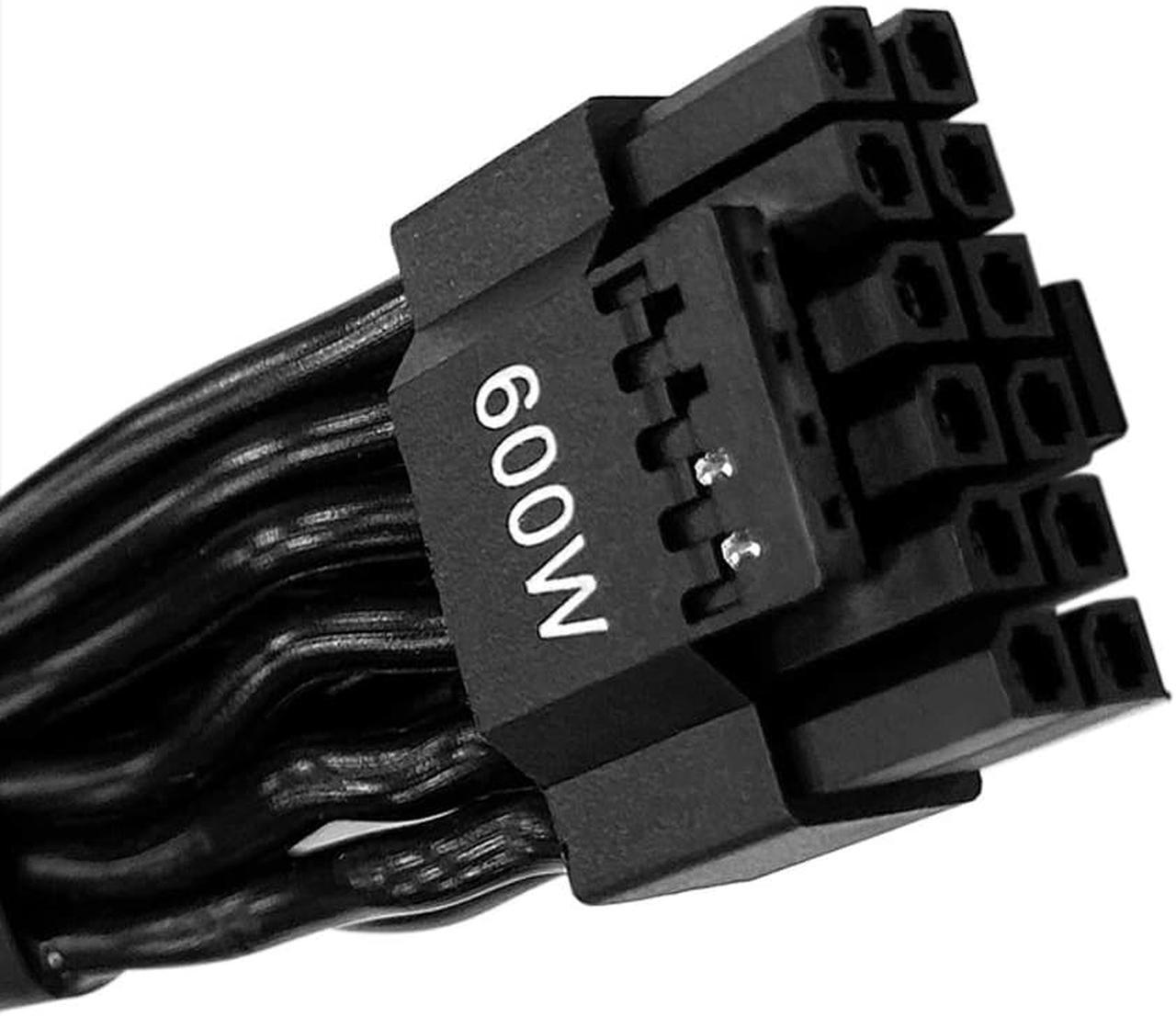 Alt view image 4 of 4 - SUPER FLOWER 600W PCIe 5.0 / Gen 5 12VHPWR PSU Cable - Black - Fits LEADEX TITANIUM, LEADEX PLATINUM SE PSUs via Dual 8-pin PCIe - 12+4pin Connector - Flat Cables 600mm
