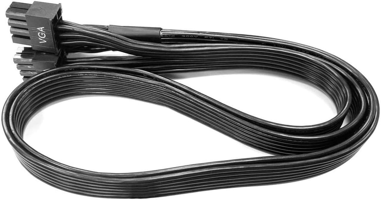 Alt view image 2 of 4 - SUPER FLOWER 600W PCIe 5.0 / Gen 5 12VHPWR PSU Cable - Black - Fits LEADEX TITANIUM, LEADEX PLATINUM SE PSUs via Dual 8-pin PCIe - 12+4pin Connector - Flat Cables 600mm