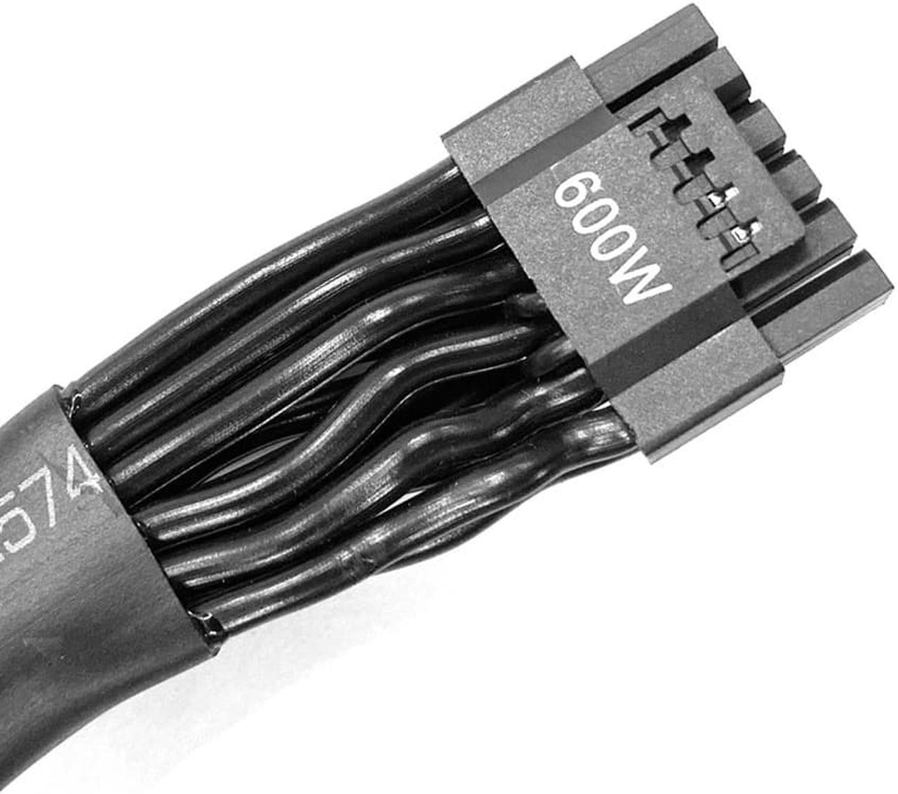 Alt view image 2 of 2 - SUPER FLOWER 600W PCIe 5.0 / Gen 5 12VHPWR PSU Cable-Black-Fits LEADEX V GOLD & Platinum PRO, / LEADEX VI PRO / Leadex VII Platinum PRO PSUs via Dual 9-pin PCIe - 12+4pin Connector - Flat Cables 600mm
