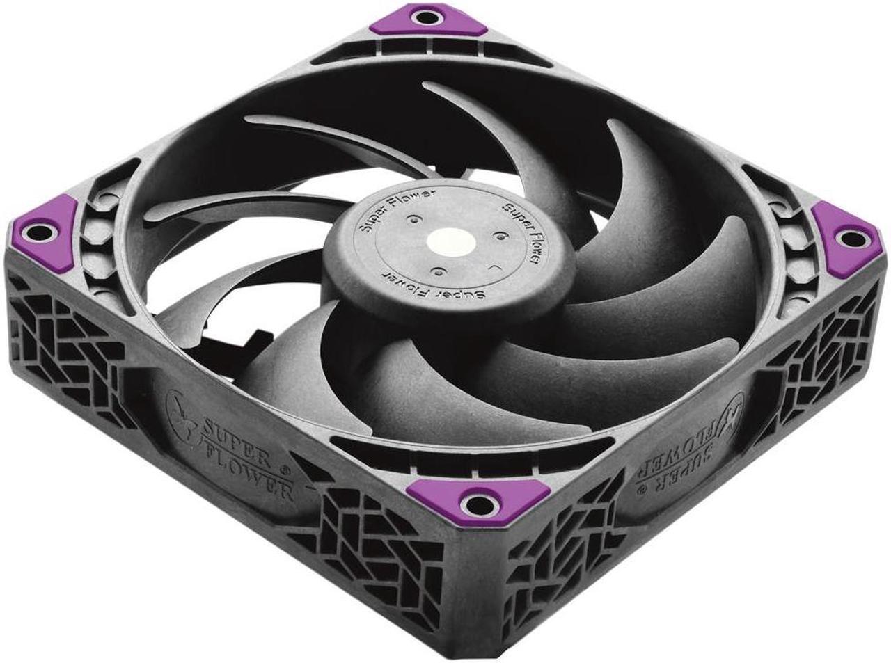 Main image of Super Flower, MEGACOOL 120mm fan, 12-pole motor design, extremely cooling performance, PWM, Black/Grey , Computer Case Fan, Anti-Vibration Mounting Pads, SF-PF121-BK, 30mm depth