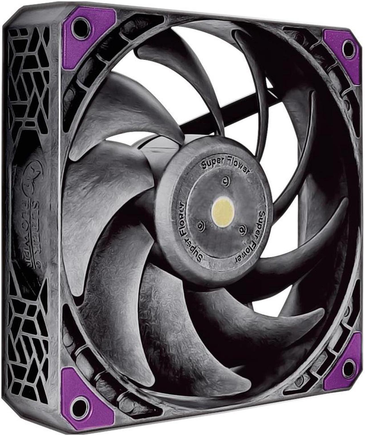 Alt view image 4 of 4 - Super Flower, MEGACOOL 120mm fan, 12-pole motor design, extremely cooling performance, PWM, Black/Grey , Computer Case Fan, Anti-Vibration Mounting Pads, SF-PF121-BK, 30mm depth