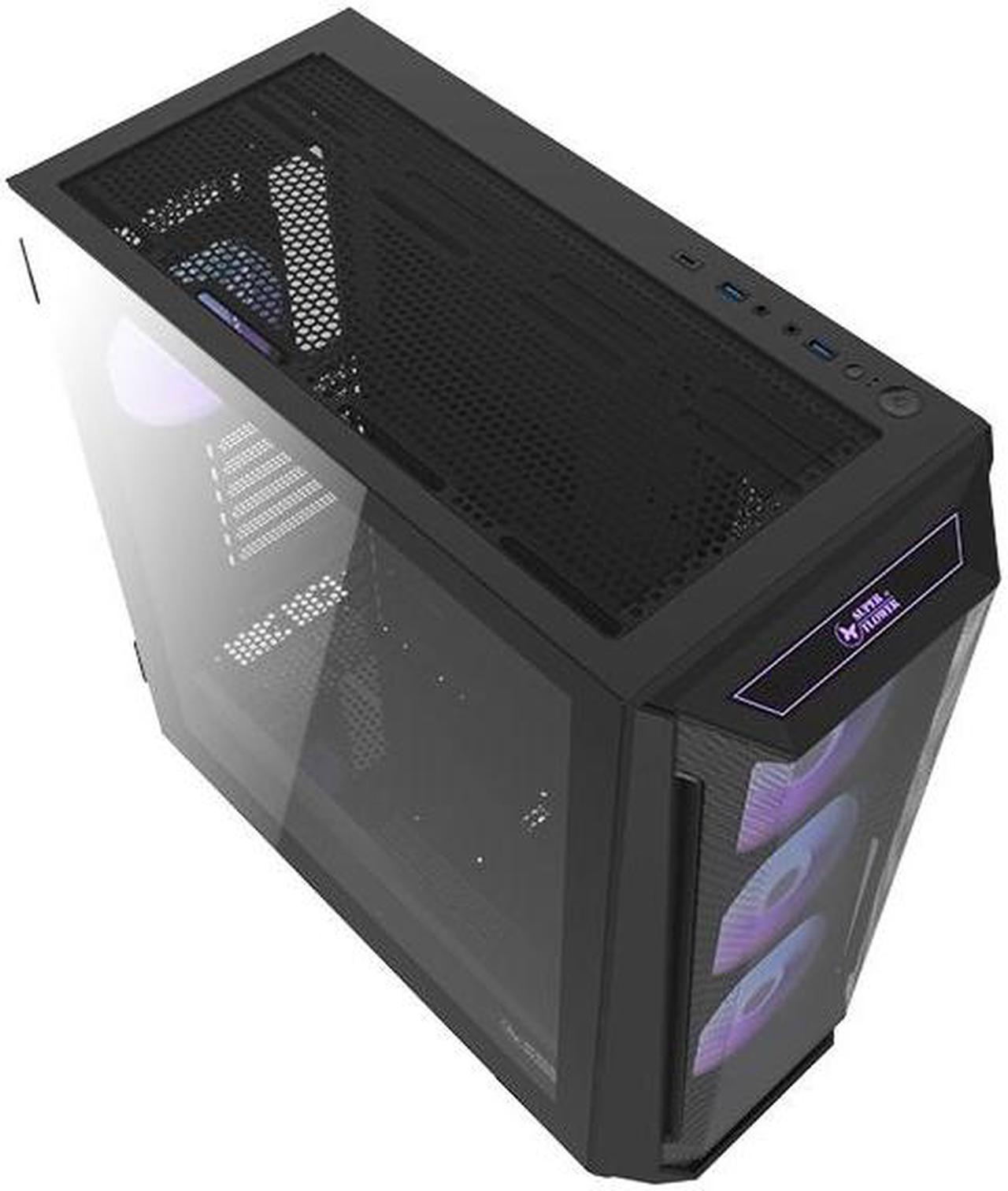 Alt view image 5 of 6 - Super Flower Zillion M705, Black Steel, Tempered Glass ATX Mid Tower Computer Case, High-Airflow, 4x 120mm ARGB Fan + ARGB Hub Included.