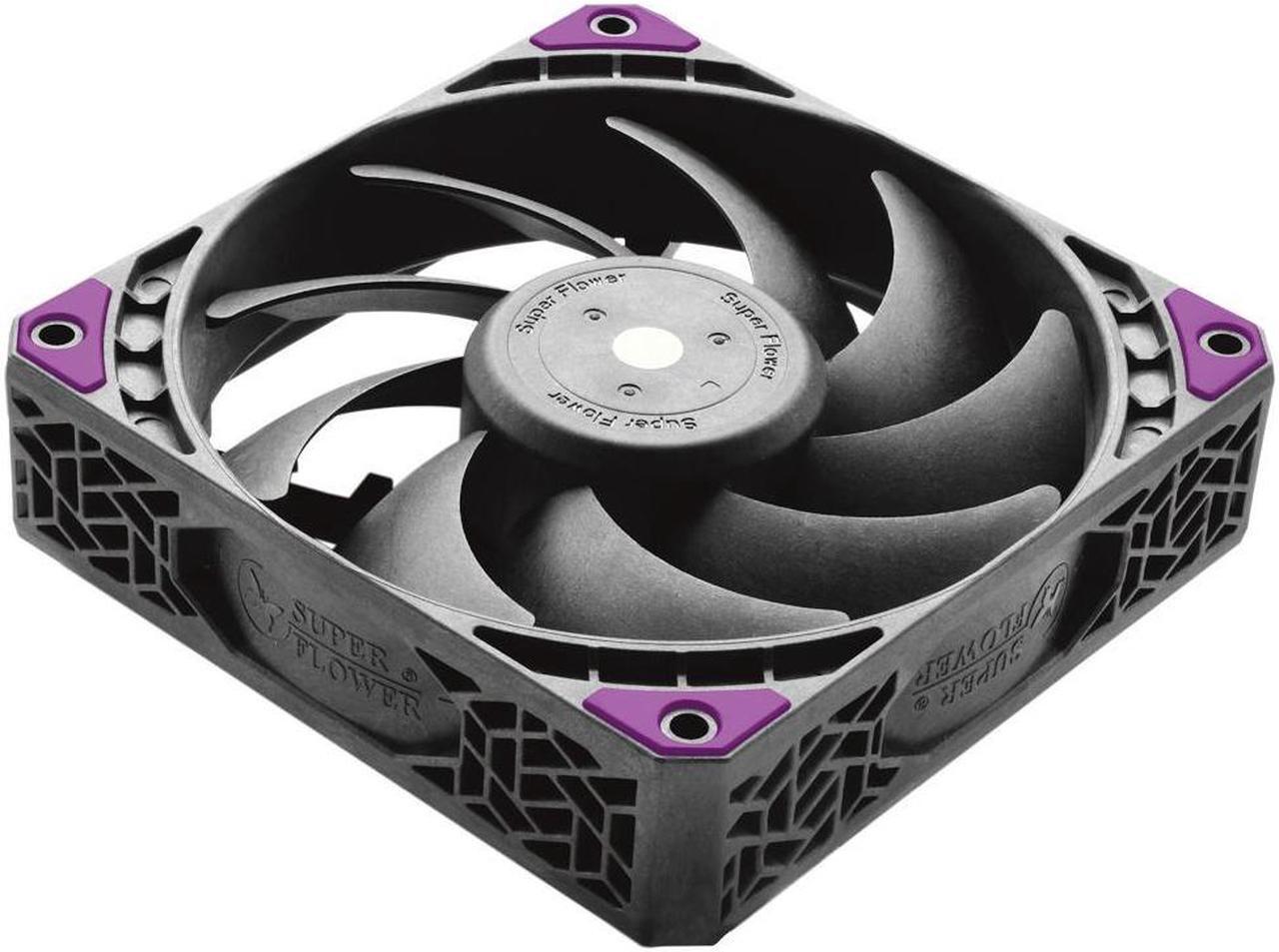 Alt view image 2 of 5 - Super Flower MEGACOOL 140mm fan, Triple-Pack, 12-pole motor, PWM, Purple Anti-Vibration Mounting Pads, Computer Case Fan, Remote Control, SF-PF141-BK_3P, 30mm depth