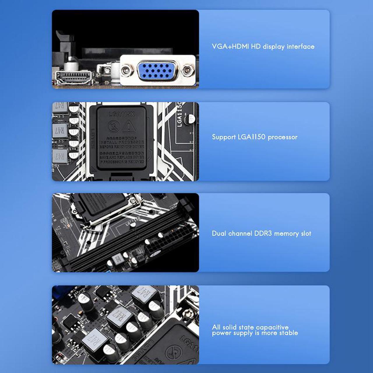 Alt view image 6 of 6 - H81 Motherboard H81G LGA 1150 M-ATX 2xDDR3 Slot Support Core Celeron/Pentium E3 V3 Processor