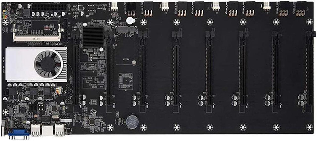 Alt view image 3 of 7 - BTC--T37 Mining Motherboard 8 GPU Mainboard With CPU + 128G mSATA ssd +8G RAM