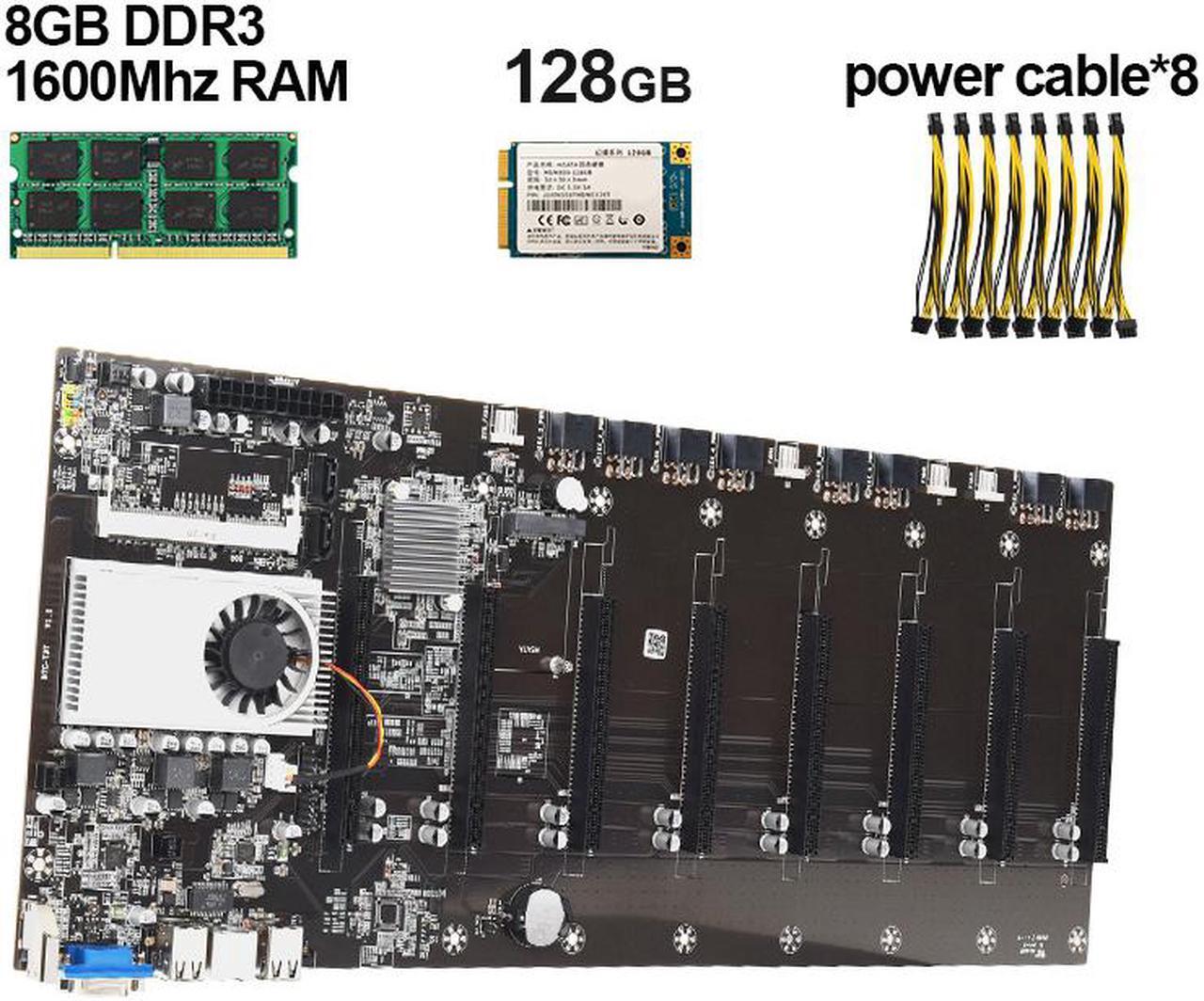 Main image of BTC--T37 Mining Motherboard 8 GPU Mainboard With CPU + 128G mSATA ssd +8G RAM