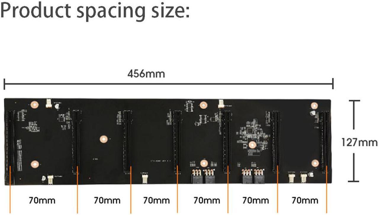 Alt view image 4 of 5 - ETH-HSW2 Mining Motherboard 6 GPU 70mm Spacing Riserless Cryptocurrency Mining Mine Plate Ethereum Crypto Miner Rig