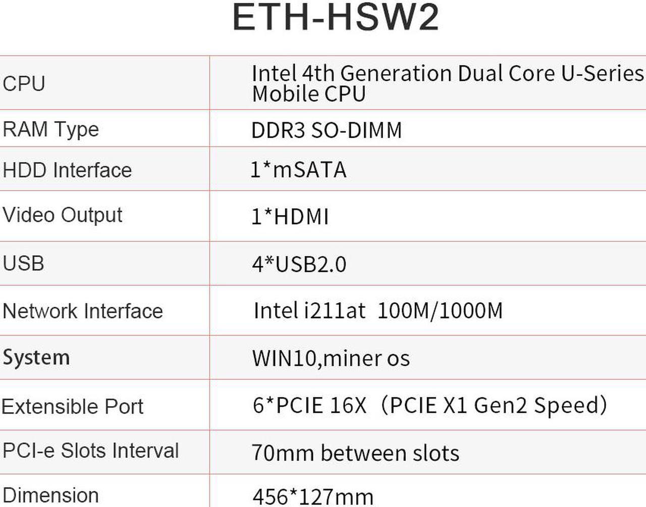 Alt view image 2 of 5 - ETH-HSW2 Mining Motherboard 6 GPU 70mm Spacing Riserless Cryptocurrency Mining Mine Plate Ethereum Crypto Miner Rig
