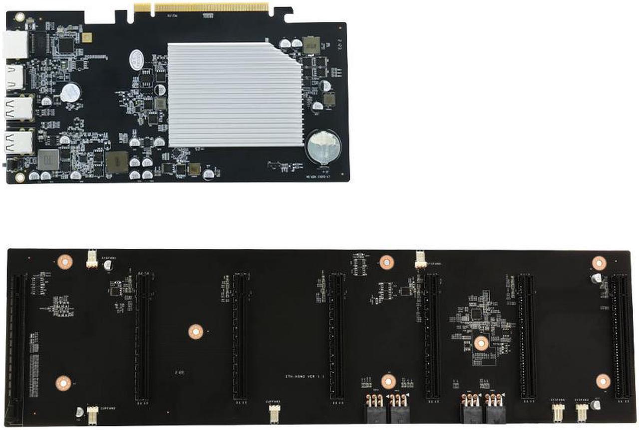 Alt view image 5 of 5 - ETH-HSW2 Mining Motherboard 6 GPU 70mm Spacing Riserless Cryptocurrency Mining Mine Plate Ethereum Crypto Miner Rig